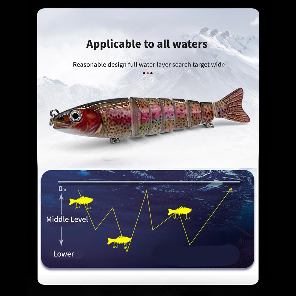 Multi Jointed Swimbaits Slow Sinking Bionic Swimming Lures Fishhooks Freshwater Saltwater Bass Treble Hook Fishing Lures