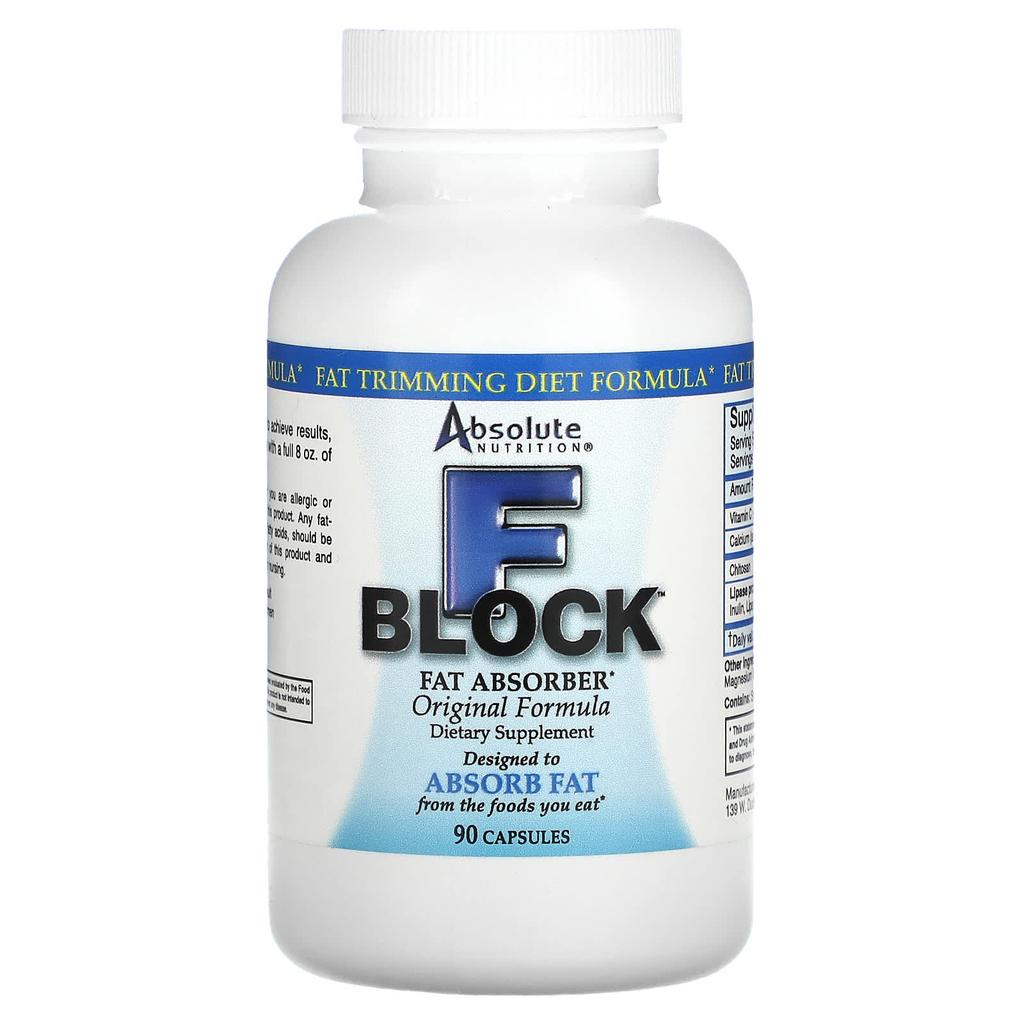 Absolute Nutrition, FBlock, Блокатор жира, Оригинальная формула, 90 капсул
