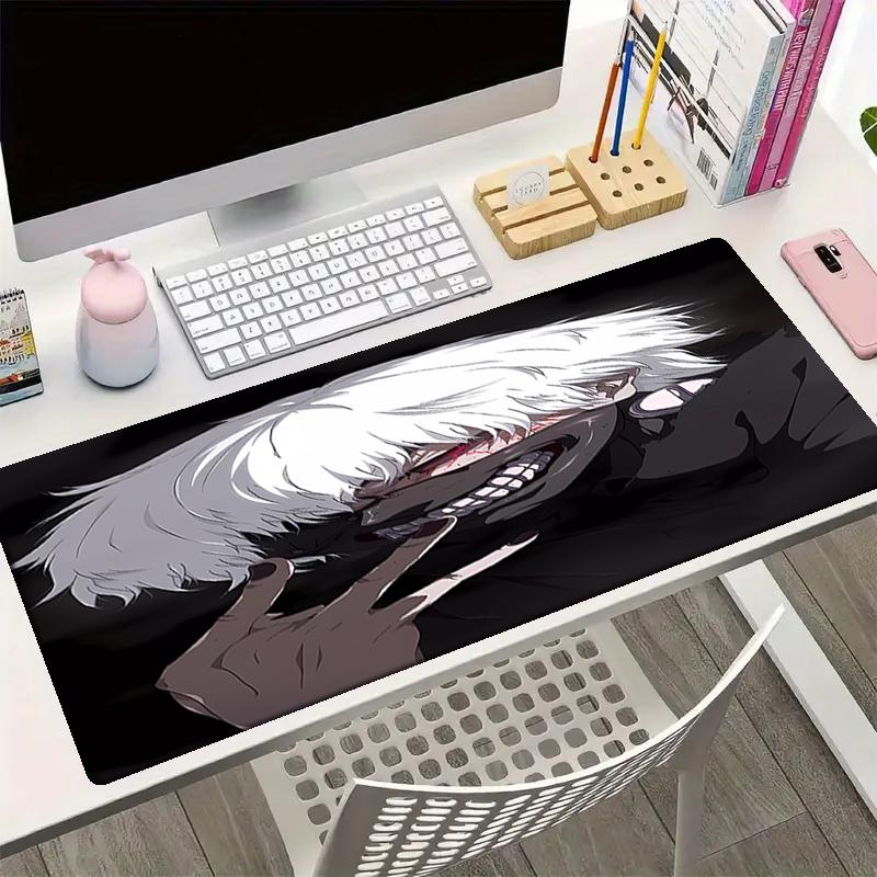 Коврик для мыши в стиле Tokyo Ghoul, Нескользящая резиновая основа, Многофункциональный элемент декора для офиса и дома, Идеально подходит для персонализации рабочего места.