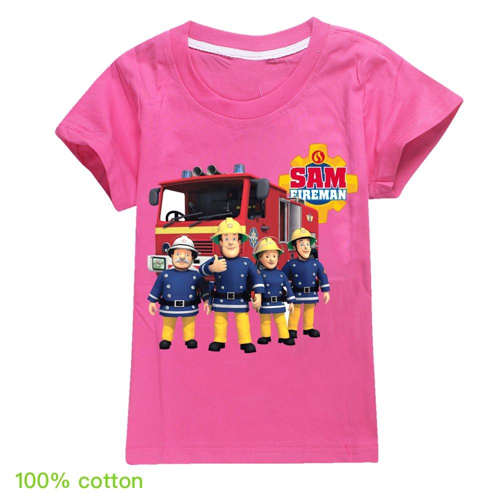 Новейшая детская летняя одежда Fireman Sam Camiseta для мальчиков, топы с коротким рукавом для маленьких девочек, футболки Pure для детей
