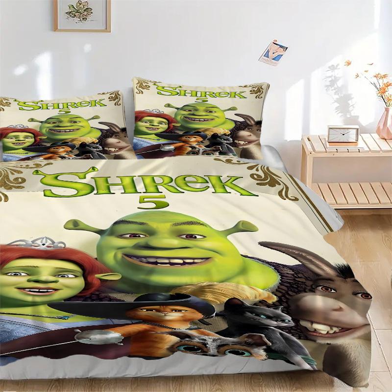 Shrek'S Friends Adventure Print 3Pcs Bedding Setduvet Cover With 2 Bedropillowcase Home Birthday Gift