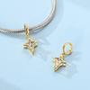 Original 925 Sterling Silver Charm Bead Hexagram Starburst Pendant Fit Original Bracelet Necklace For Women Men DIY Jewelry Gift