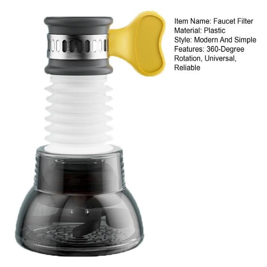 Faucet Filter 360 Degrees Rotatable Water Purifier with Reinforced Ring Durable Splash-Proof Kitchen Tap Filter for Home Restaurant
