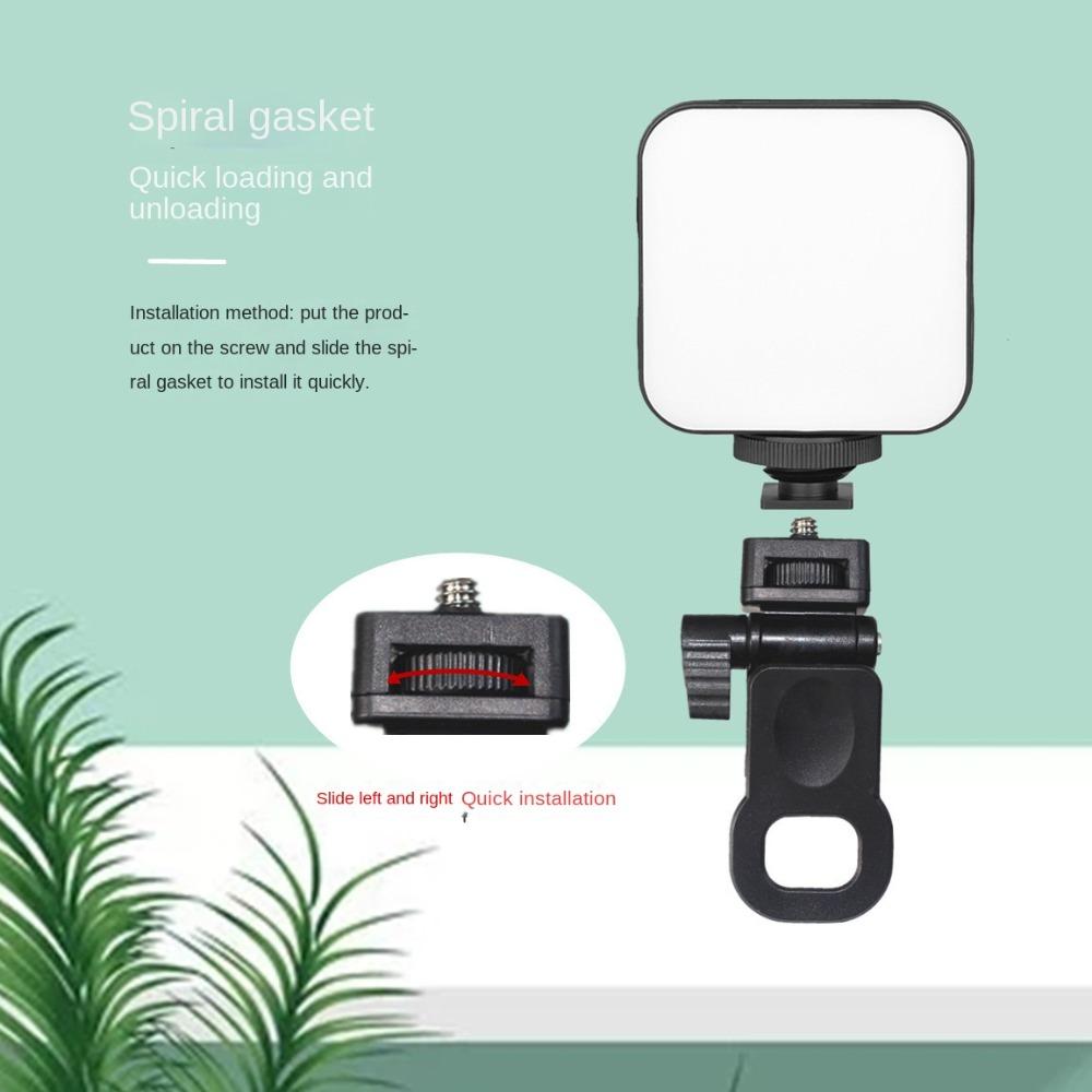 2 Pcs 1/4 Screw Mount Mini Fill Light Clip Plastic Mobile Phone Computer Fill Light Fixed LED Selfie Fill Light Clamp Portable