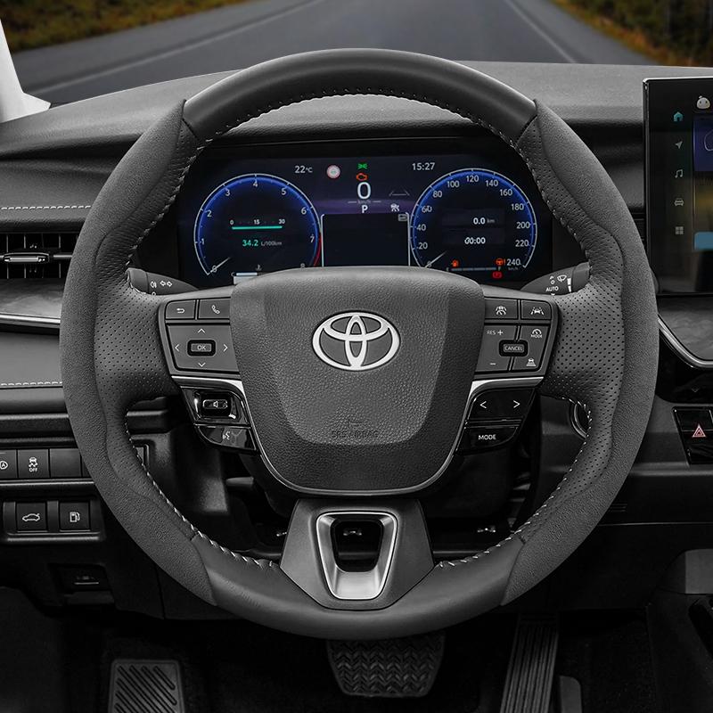 Подходит для Toyota Противоскользящая Пряжка Сегментированная Замшевая Накладка на Руль Подходит для Yaris Auris Chr Corolla Rav4 Hilux Wish Roomy Aqua Probox Prius