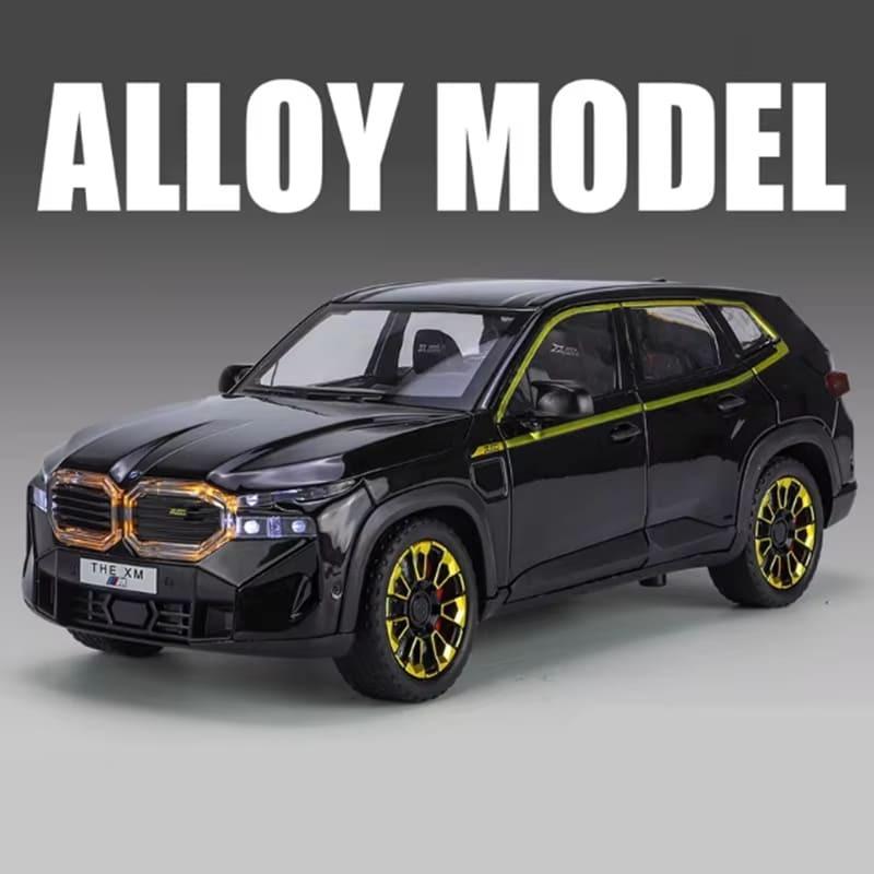 1:24 BMW XM SUV Alloy Sports Car Model Die-cast Metal Car Vehicle Model Simulation Sound and Light Pull Back Collection Children's Toys Boys Gift