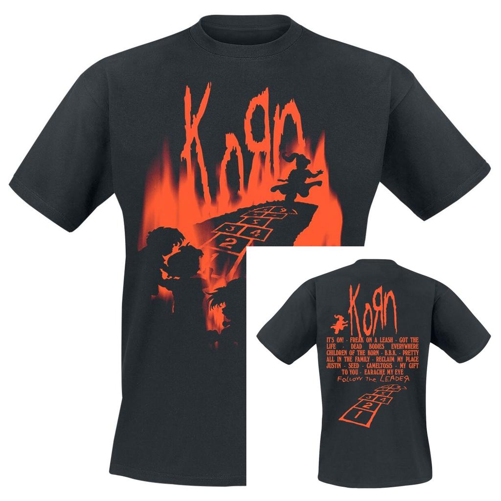 Новая Хлопковая Футболка с Графикой Korn Унисекс Летняя С Коротким Рукавом Модный Бренд Футболка Роскошная Повседневная Винтаж
