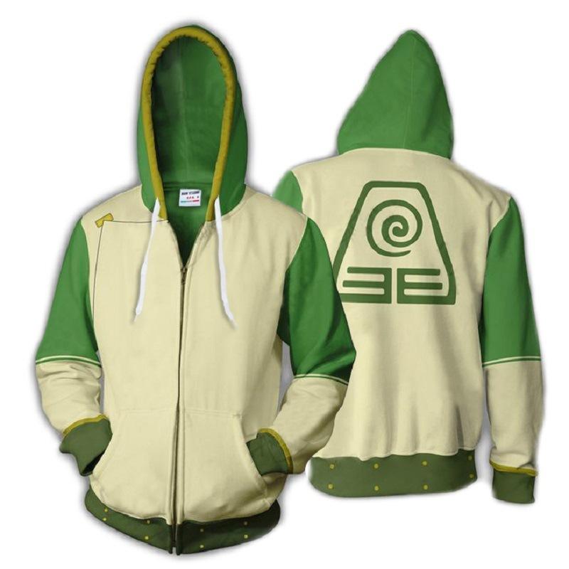 NP Last Airbender APPA Cosplay Zipper Up Hooded Sweatshirt Casual Hoodie Anime AVATAR Costume Thin Jacket