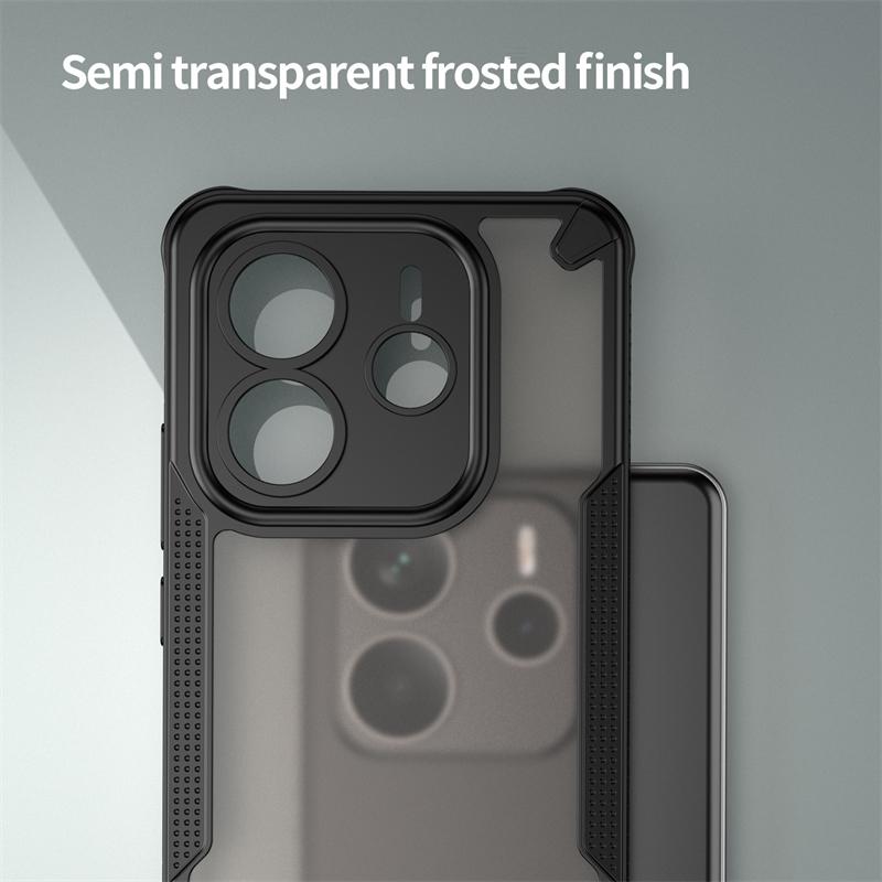 Полупрозрачный чехол для телефона для Xiaomi Redmi Note 14 5G Матовый бронированный задний чехол для чехла Redmi Note 14 Чехол для чехла Redmi Note 14 5G