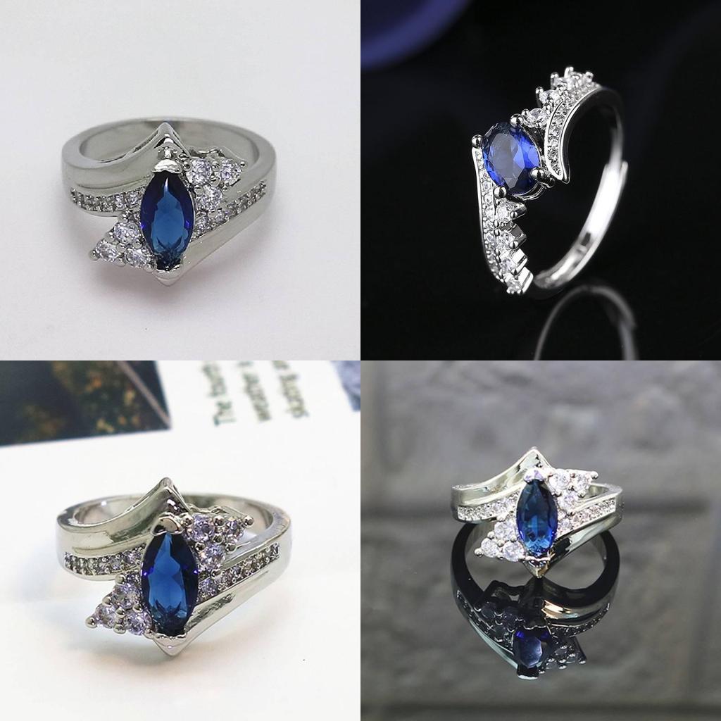 Потрясающее синее геометрическое кольцо, изготовленное из меди для элегантного модного заявления