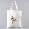 Custom Name White Canvas Tote Bag Large Capacity Foldable Supermarket Shopping Bag For Women Shopper Personalized Handbags