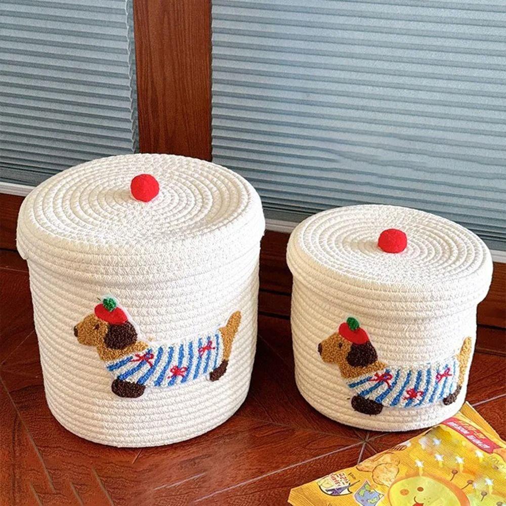 Пылезащитная плетеная корзина для хранения большой вместимости, корзина для организации дома, корзина для хранения с крышкой