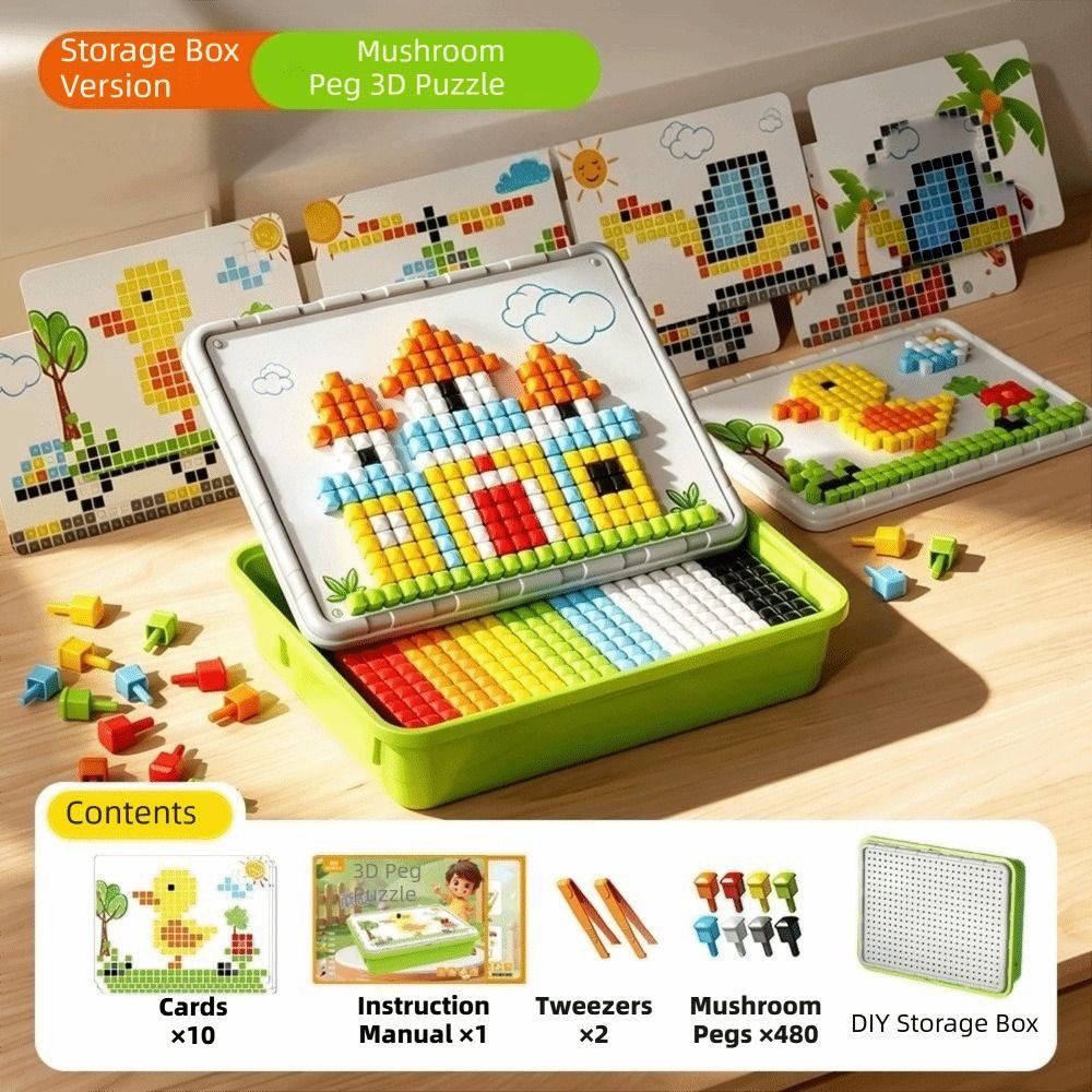 Sensory Early Mushroom Nail Puzzle Mushroom Nail Puzzle Board Game 3 Years Girl