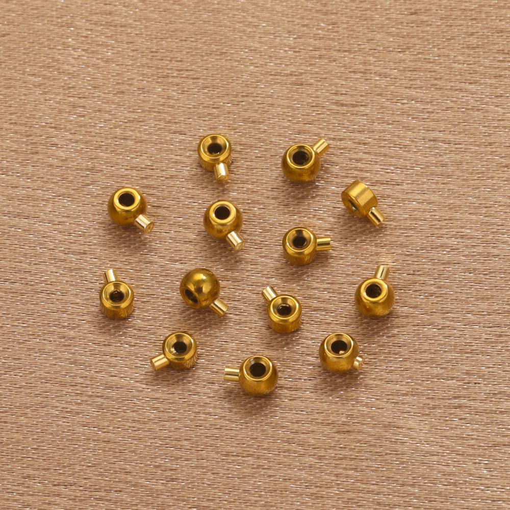 10pcs Stainless Steel Positioning Stopper Spacers Crimp End Beads For Zircon Making DIY Crimp Snap Bracelet End Clip Clasps