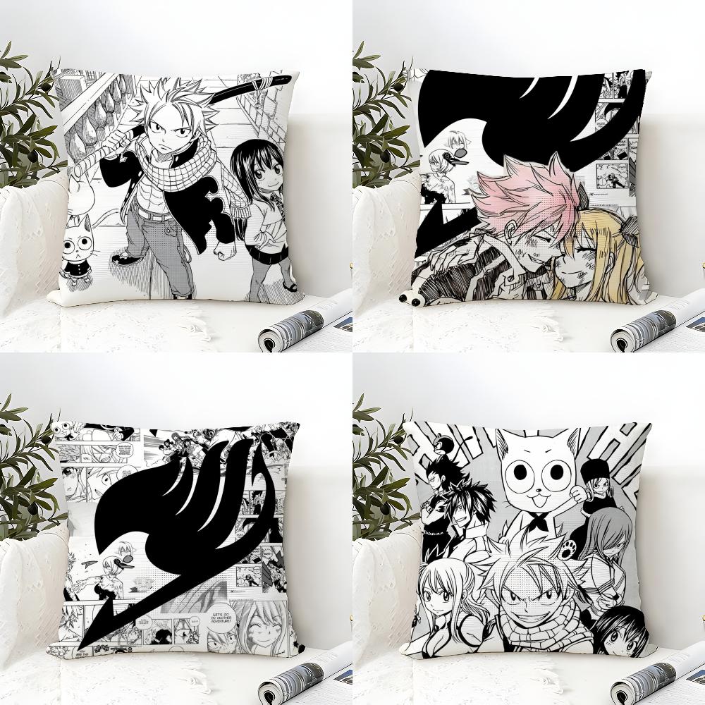 FFairy Tail Anime Cushion Cover Eco Linen Pillow Case DoubleSided Print Breathable Durable Zipper Home Decor Gift