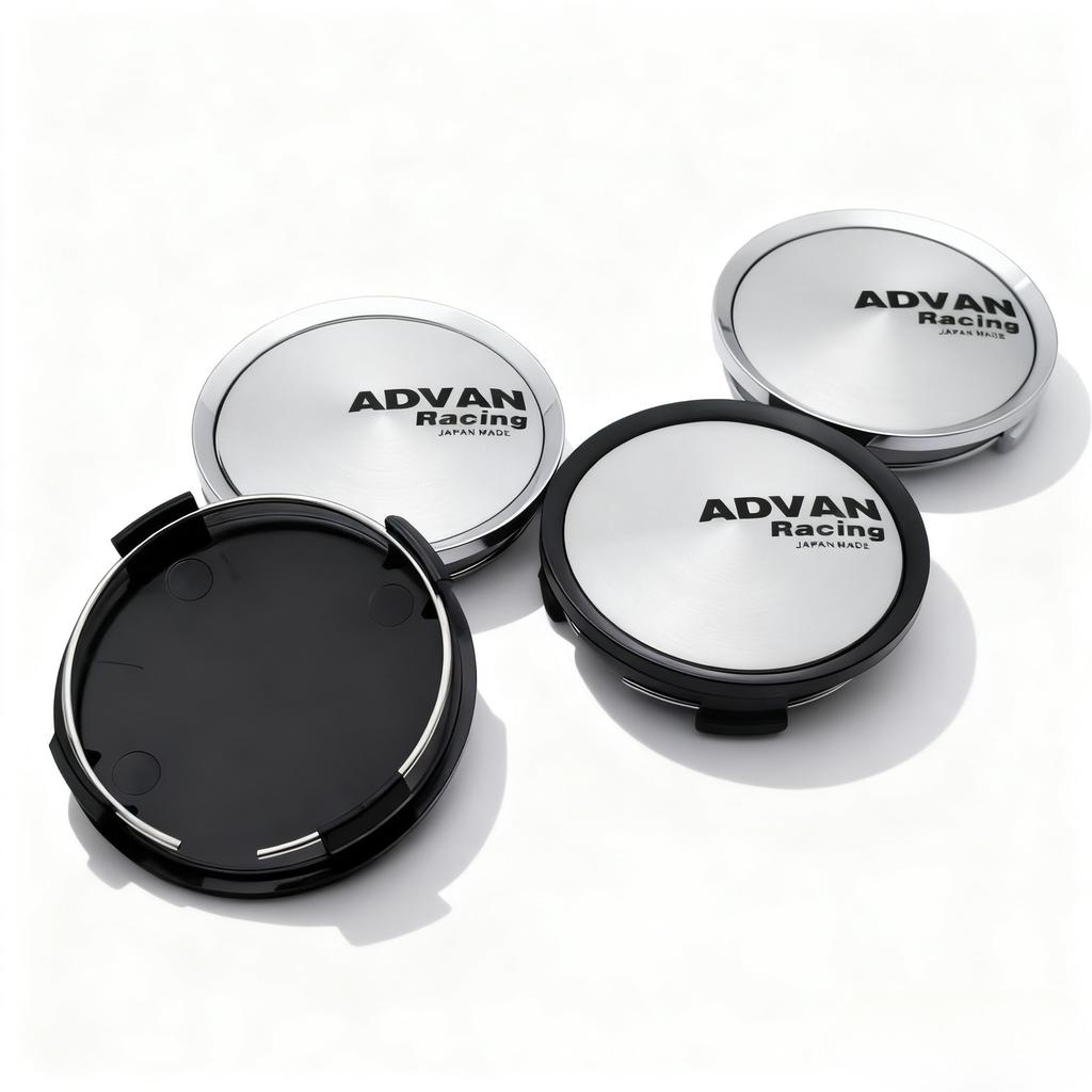 4pcs JDM ADVAN Racing Logo Emblem Badge Car Wheel Center Caps 74MM 69MM Wheels Hub Cap Rim Hubcaps Cover Replace Car Accessories