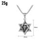Крутое мужское ожерелье с шестиугольным крестом в виде звезды Давида из нержавеющей стали