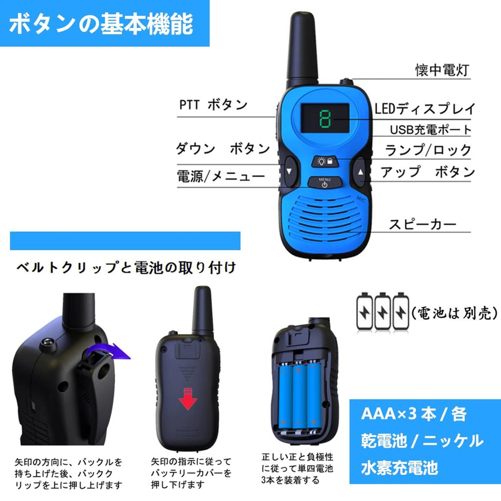 Набор из 2 для LED Сертифицированные Министерством внутренних дел и коммуникаций Технические маломощные рации Детские, Перезаряжаемые,