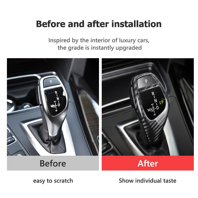 Крышка ручки переключения передач из углеродного волокна для BMW 1 2 3 4 5 6 серии X3 X4 X5 X6 F20 F22 F30 F34 F36 F10 F11 F06 F25 F26 F15 F16