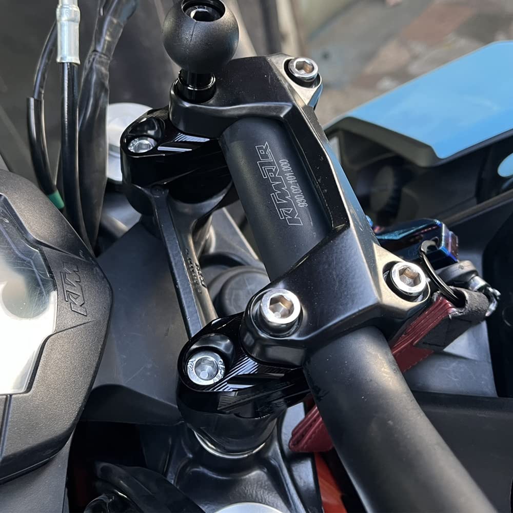 LEDISHUN Handlebar Risers for KTM DUKE 18mm 38mm Up 125/200/250/390 (All Models) - Back, (Uses Handlebars) (Black)