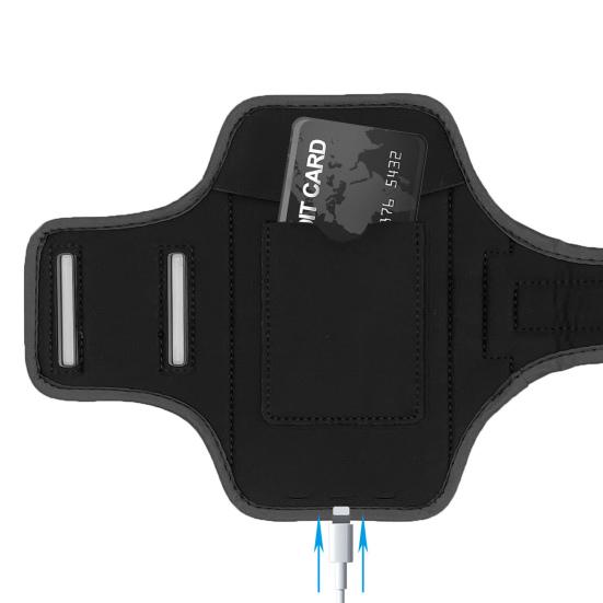 Running Sports Phone Armband Bag with Pocket for Earbuds Car Keys Reflective Arm Strap Sweat-proof Mobile Phone Holder