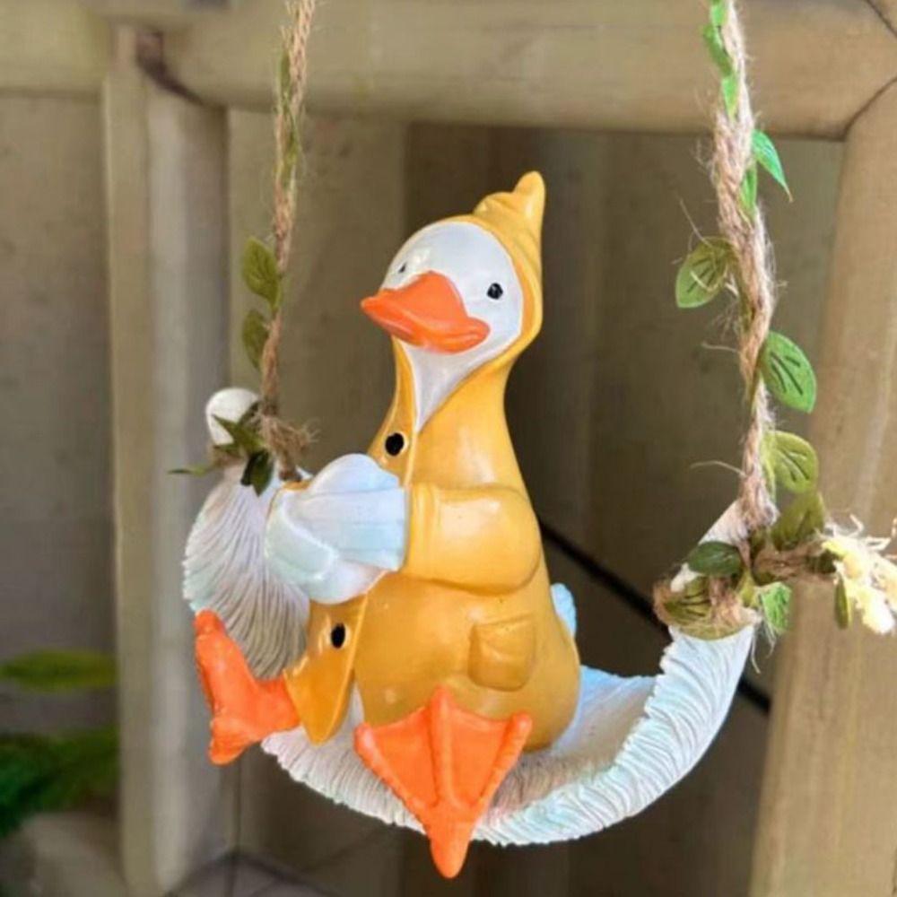 Resin Rabbit Swinging Garden Decoration Waterproof Duck Table Decoration Doll Flower Garden
