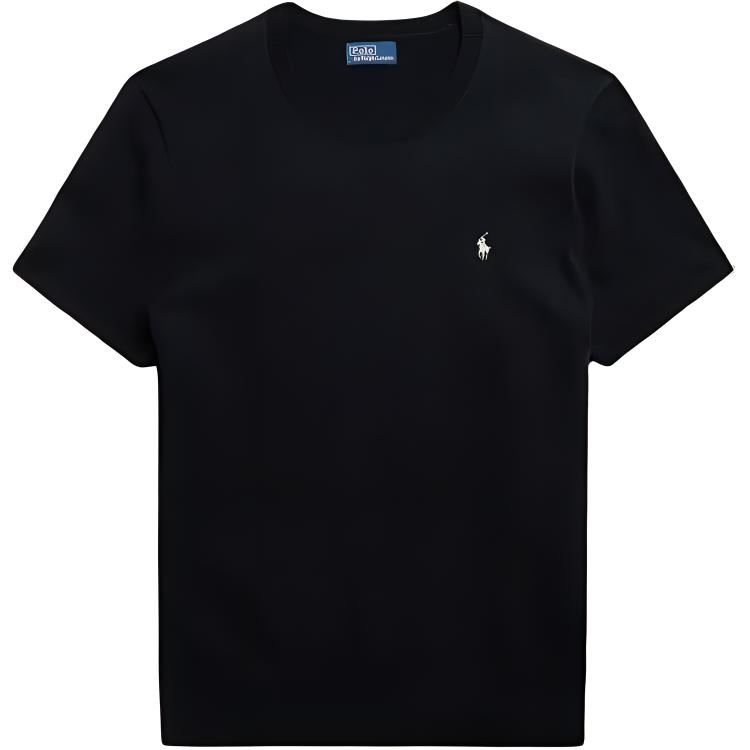 Polo Ralph Lauren Весна-Лето 23 Однотонная Вышитая Свободная Короткая Рукавная Футболка Женская Футболка Черная WMPOSWENC020608-001
