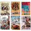 Vintage Metal Tin Signs Route 66 Posters Decor Sign Plaque Retro Garage Wall Fo Bar Club Room Restaurant Wall Decoration