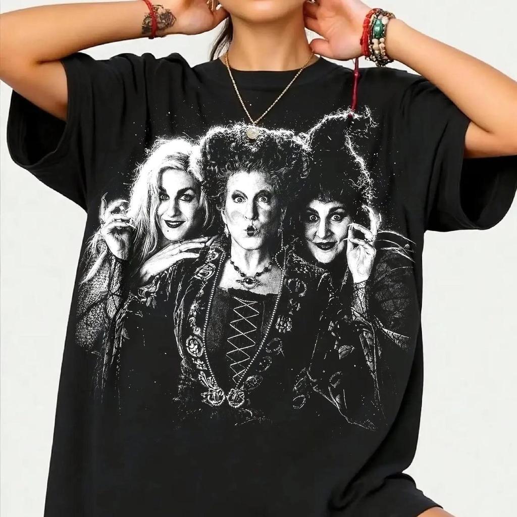 Hocus Pocus Halloween Shirt, Vintage Halftone Witch Graphic Tee, Retro Spooky Season Shirt, Horror Movie Inspired Tee