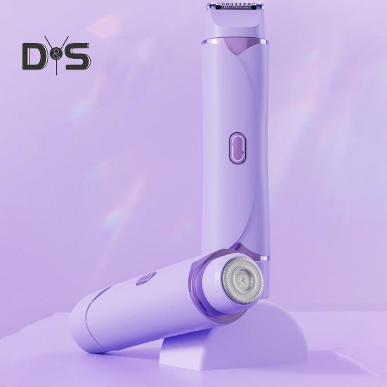 Женская электробритва с двумя головками, светодиодный дисплей, USB-перезаряжаемая, IPX7, водонепроницаемая, портативная, для лица, тела, зоны бикини, рук, ног, эпилятор, бритва