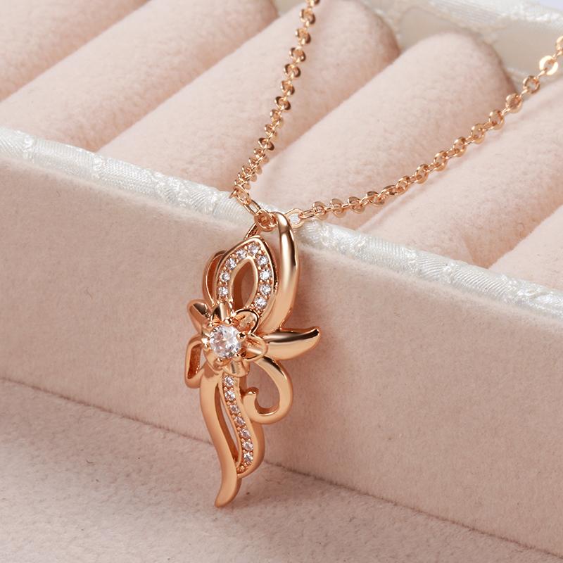 Модные длинные цепочки с подвеской в ​​виде цветка из циркона для женщин, винтажные ювелирные изделия для вечеринок