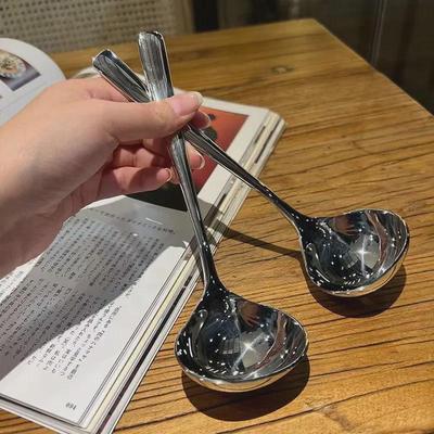 Кухонная ложка для супа из нержавеющей стали с длинной ручкой