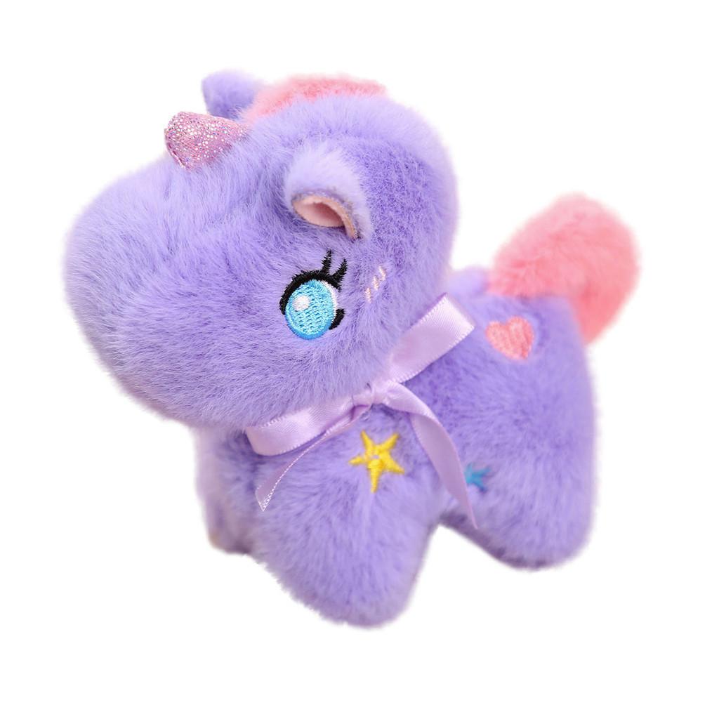 Unicorn Plush Keychain Cartoon Pony Toy For Kids And Teens