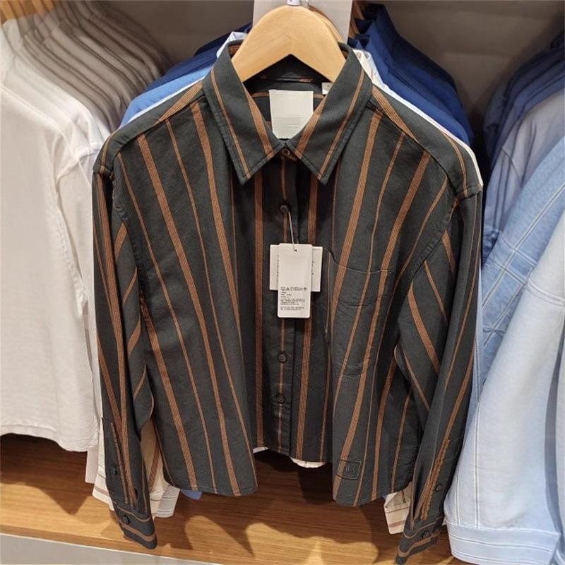1116 Autumn and Winter New Men's and Women's Clothing Oxford Spinning Box Striped Shirt/Long Sleeve Cooperation 179971 179971