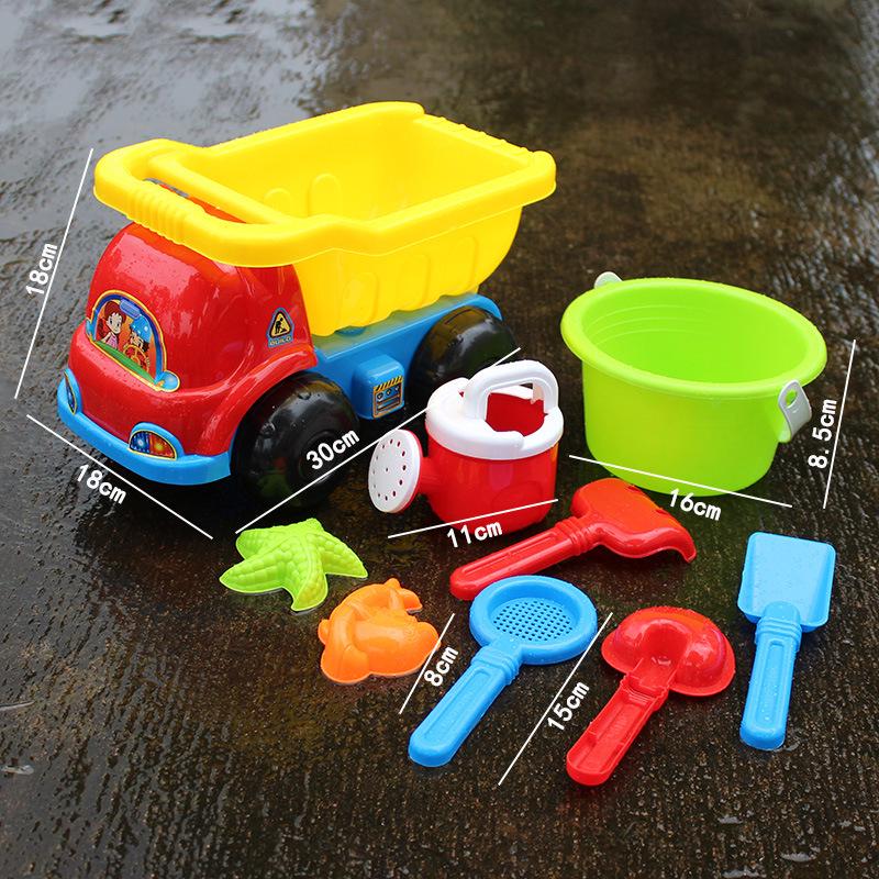 Популярный большой пластиковый пляжный игрушечный автомобиль песочные часы набор для детей - Идеально подходит для игр с песком и водой, купания и отдыха.