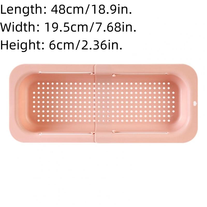 Expandable Adjustable Sink Vegetable Fruit Washing Basin Drain Filter Basket Drain Rack Dish Shelf Kitchen Gadgets Accessories