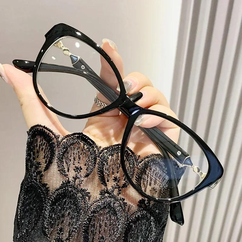 Women Trendy Luxury Finished Reading Glasses Blue Light Blocking Presbyopia For Female Fashion Cat Eye Design Far Sight Eyewear