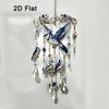 Colorful Bird Hanging Ornaments 2D Flat Home Decoration Crafts Hummingbird Wind Chime  Courtyard