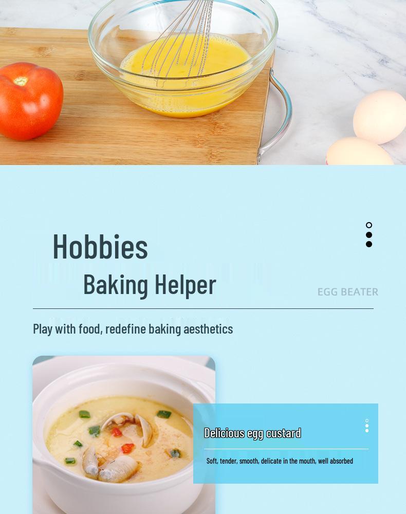 Rechargeable Wireless Mini Electric Egg Beater and Whisk for Baking
