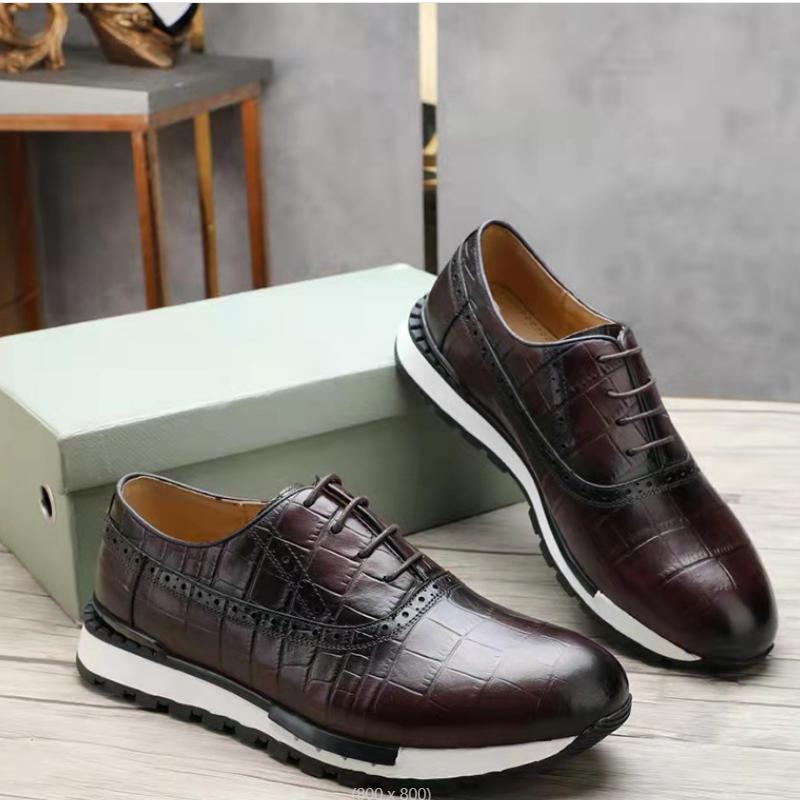 Fashion New Men's English Lace-up Cowhide Casual Leather Shoes Leather Breathable Oxford Shoes Fashion Shoes Derby shoesZapatos Hombrea7