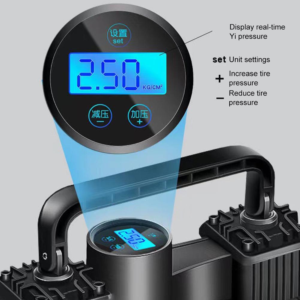 12 В 150 фунтов на квадратный дюйм сверхмощный роскошный портативный металлический воздушный компрессор автомобильный шинный насос с манометром автоматический надувной насос со светодиодной подсветкой