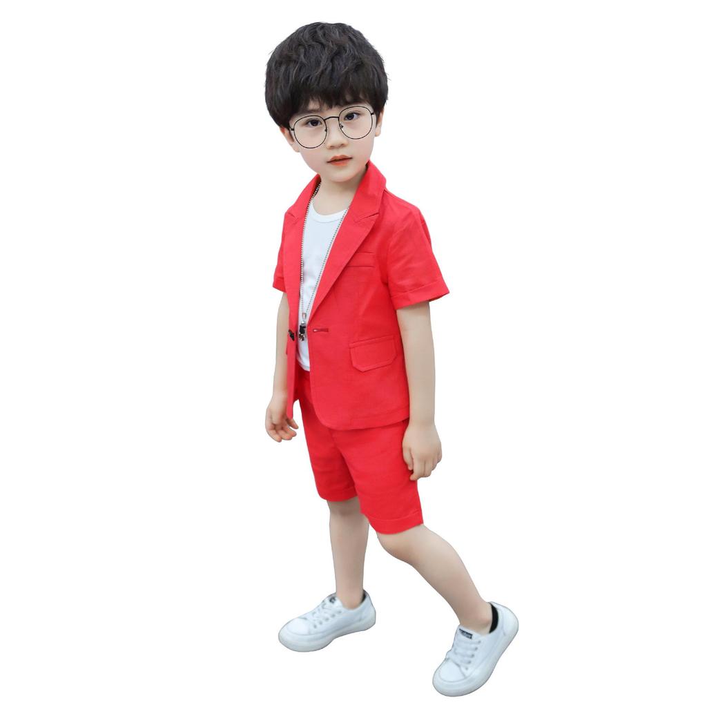 Children's Summer Linen Two-Piece Suit - Boys' Formal Performance Wear
