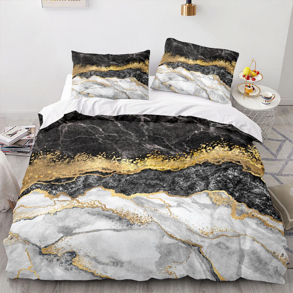 3D Printed Textured Marble Bedding Set Boys Girls Twin Queen Size Duvet Cover Pillowcase Bed Kids Adult Home Textileextile