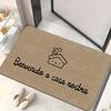 "Benvenuto a Casa Nostra" Italian Typography Decorative Doormat, Minimalist Home-Themed Non-Slip Floor Rug for Entryway