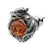 Серьги с драконьим камнем, янтарь, серебро 925 пробы fe0156 [Серебряные аксессуары]