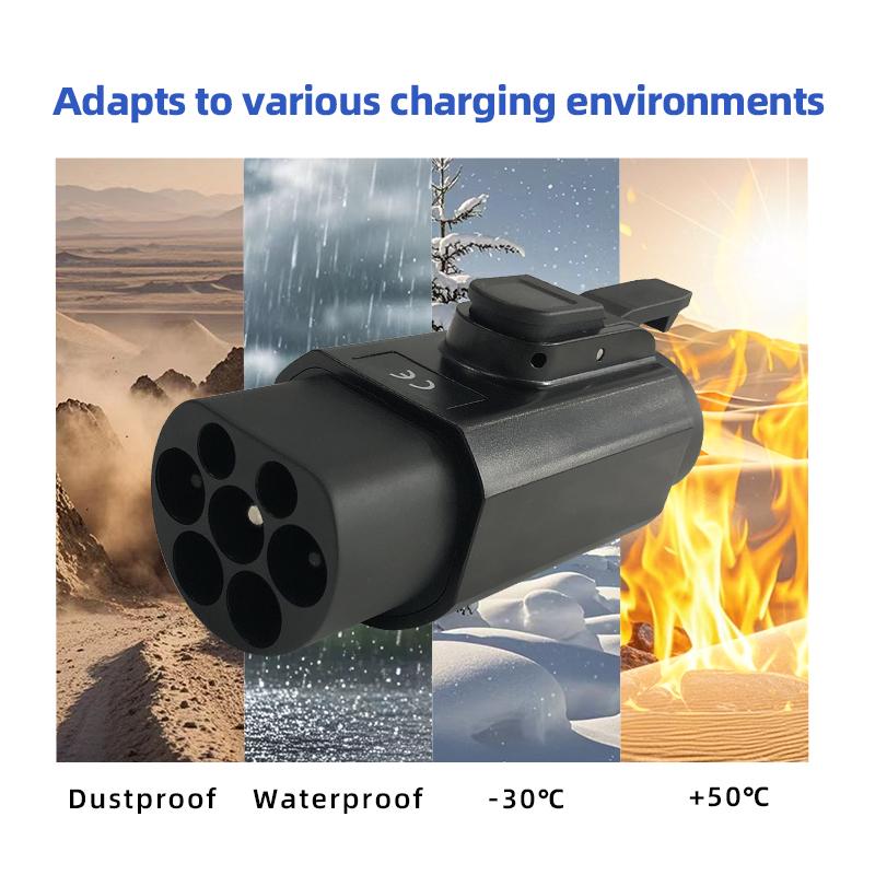 EVqiaoyi Type 2 to TYPE1 Adapter 32A 7kW EV type 2 Charger IEC62196 Charging Designed for SAE J1772 Car Adapter