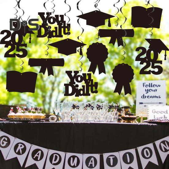 Выпускной вечер подвесные вихревые украшения класс 2025 поздравления выпускные принадлежности для потолка классной комнаты домашний декор