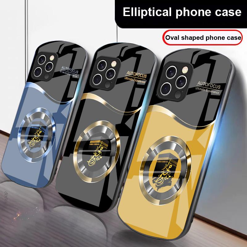 Черный Круглый Текст Для IPhone 16 Pro Max 15 Pro 14 13 12 Mini 11 XS Max XR 7 8 Plu SE 2022 Эллиптический Стеклянный Чехол для Телефона