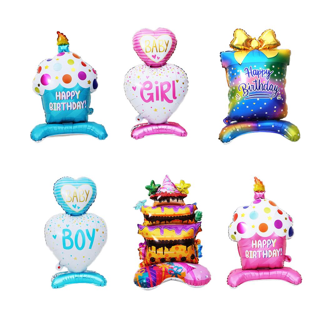 С Днем Рождения Алюминиевый Фольгированный Шар Подставка Чашка Кекс Алюминиевый Фольгированный Шар Для Дня Рождения Детского Праздника Юбилея