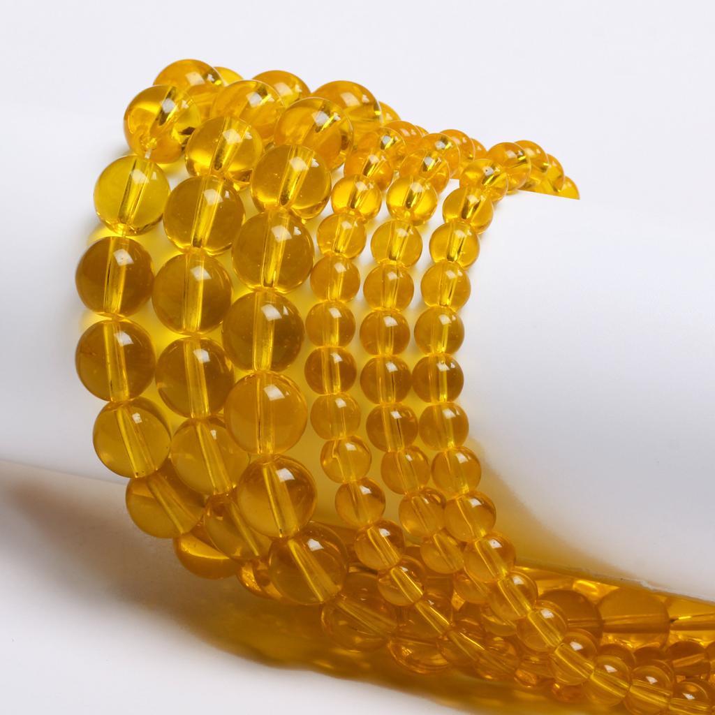 6/10mm 20/30Pcs for Jewelry Making Diy Bracelet Necklace Citrines Beads Handwork Natural Stone Yellow Crystal Beading Accessories Delicate Jewelry